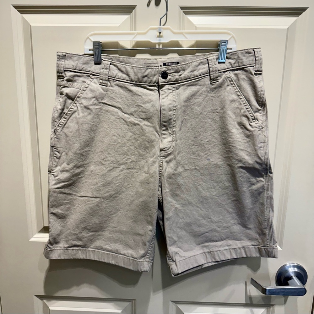Carhartt Rugged Flex Relaxed Fit Rigby Canvas Work Shorts Tan Khaki Men’s 38